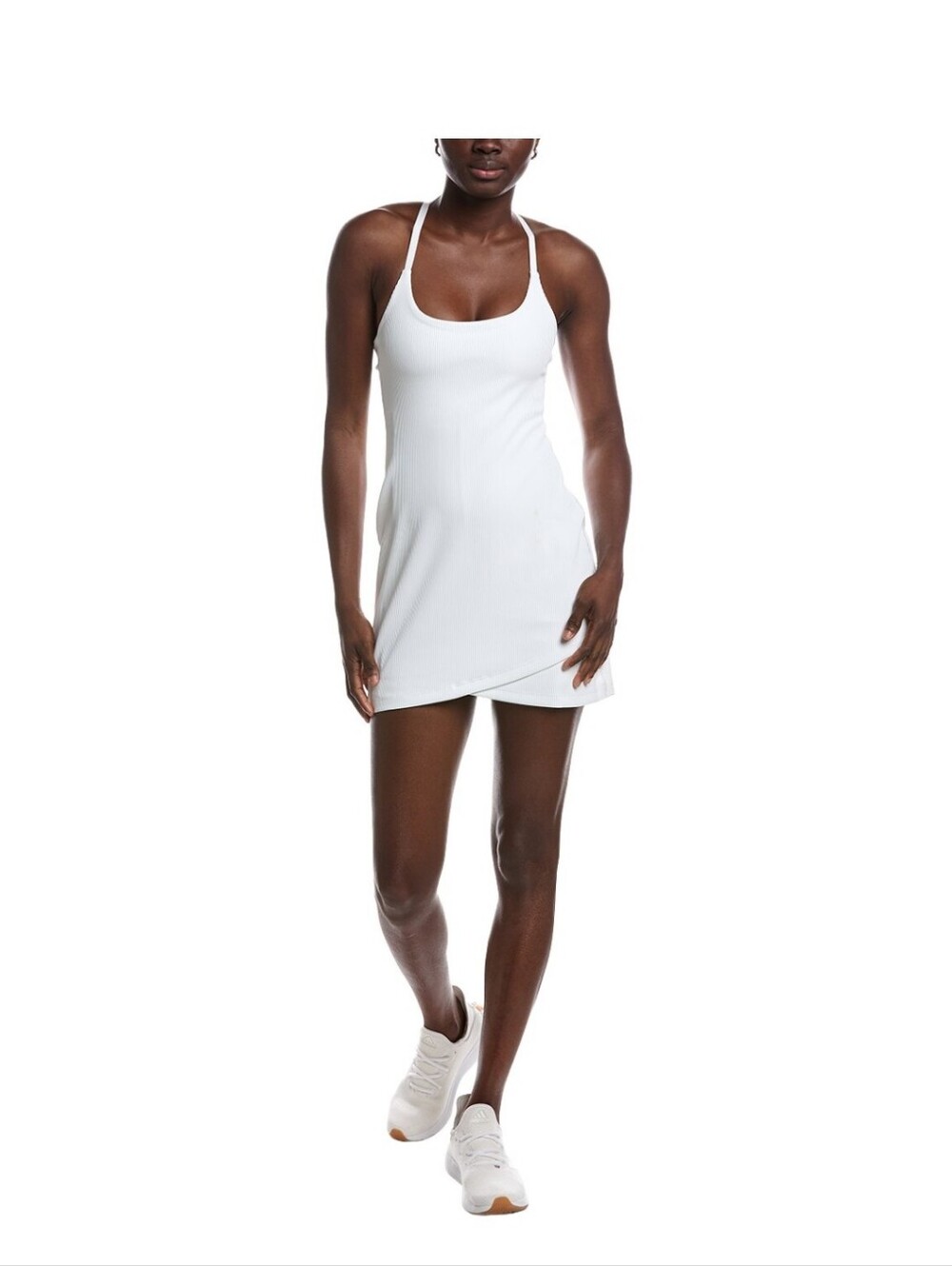 Beyond Yoga White Scoop Neck Swim Cover-Up Dress